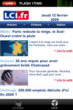 iphone guide michelin 2009 et lci radio